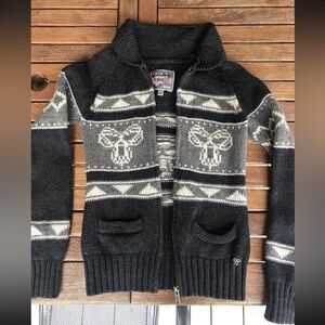 TNA Black and Cream Cardigan Sweater